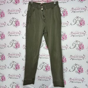 Crea concept pants joggers cargo distressed grey green zip up zipper unique luxe